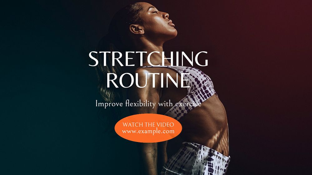 Stretching routine blog banner template, editable text