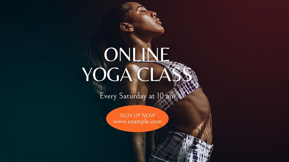 Online yoga class blog banner template, editable text