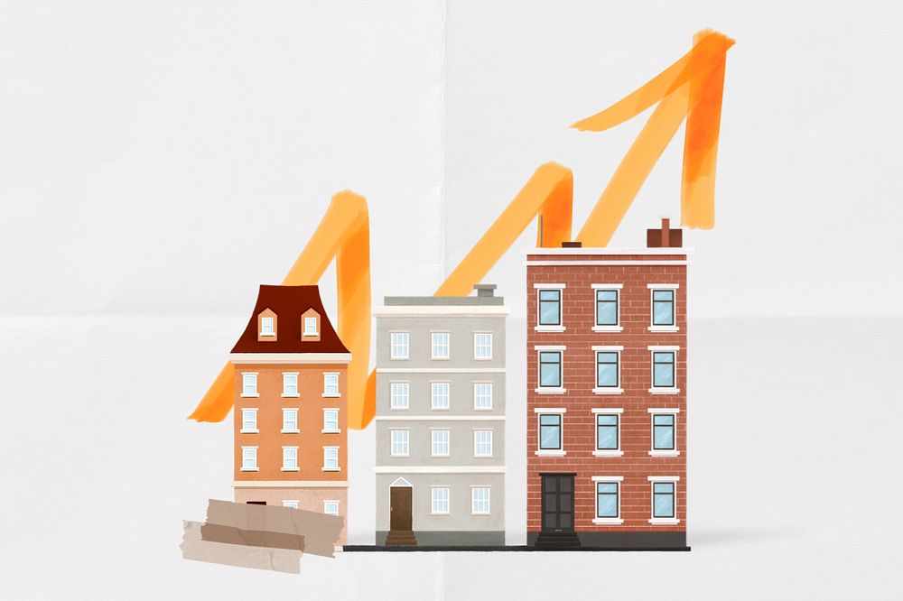 Apartment price increase, real estate remix, editable design