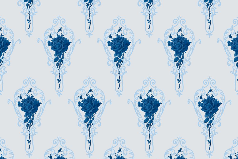 Decorative rose pattern, white background