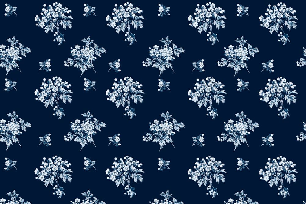 Cherry blossoms pattern, blue background