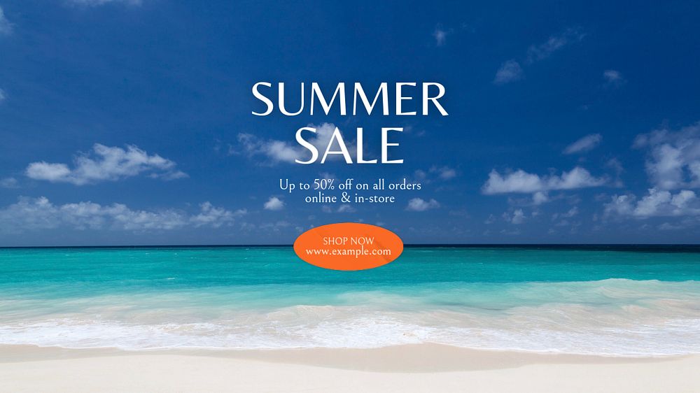 Summer sale blog banner template, editable text