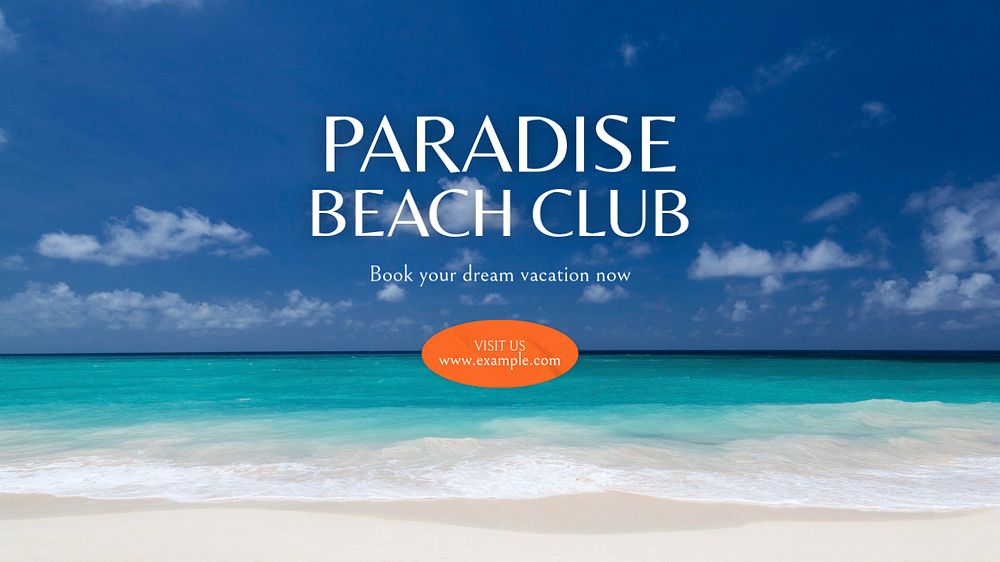 Paradise beach club blog banner template, editable text