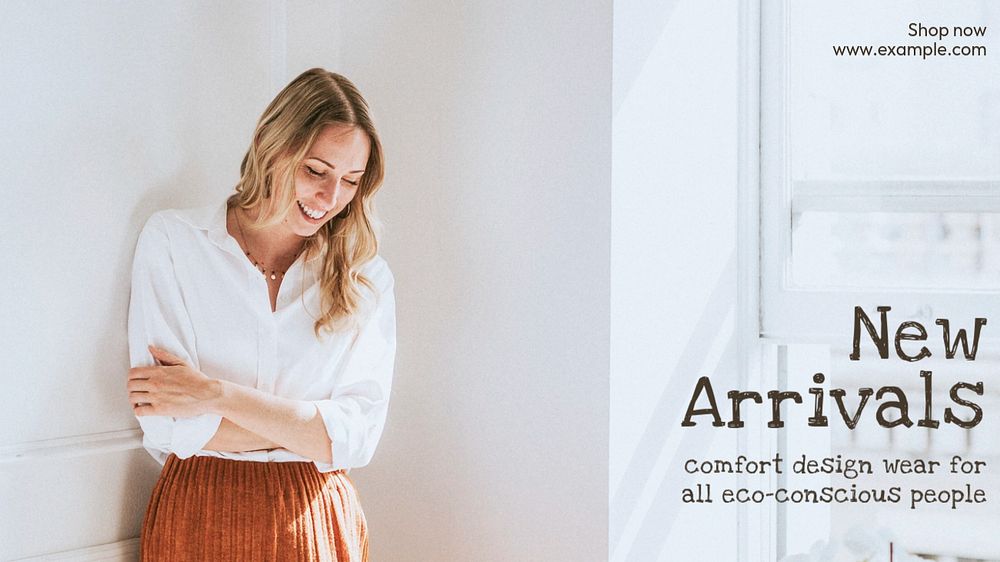 Fashion new arrival blog banner template, editable text