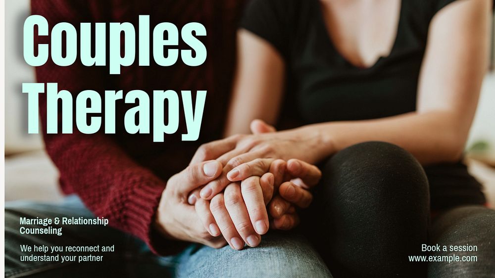 Couples therapy blog banner template, editable text