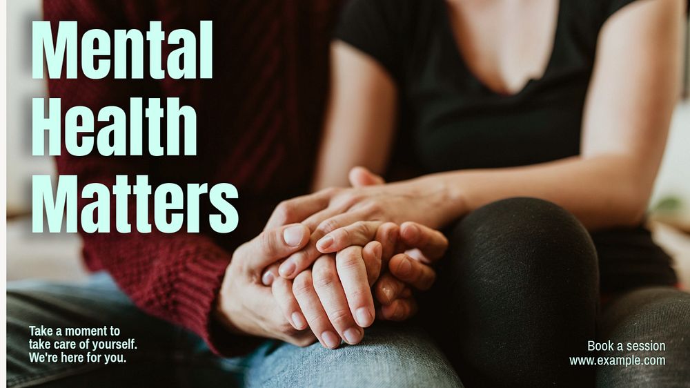 Mental health blog banner template, editable text