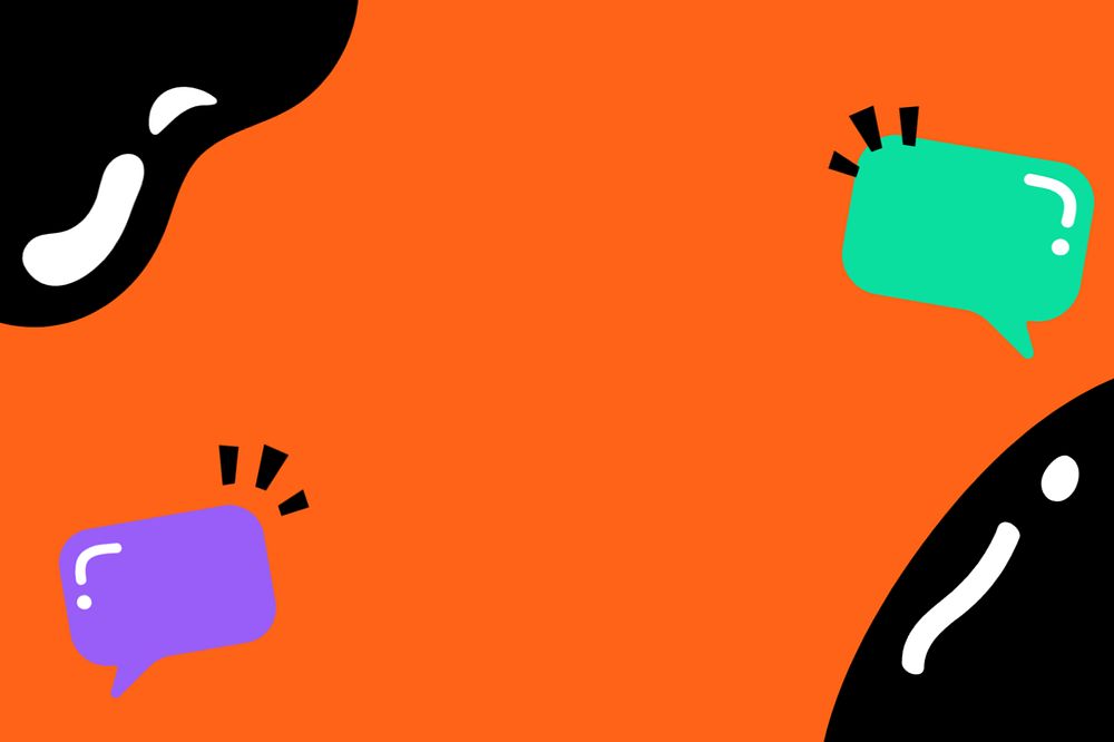 Chat bubbles border background, editable funky design