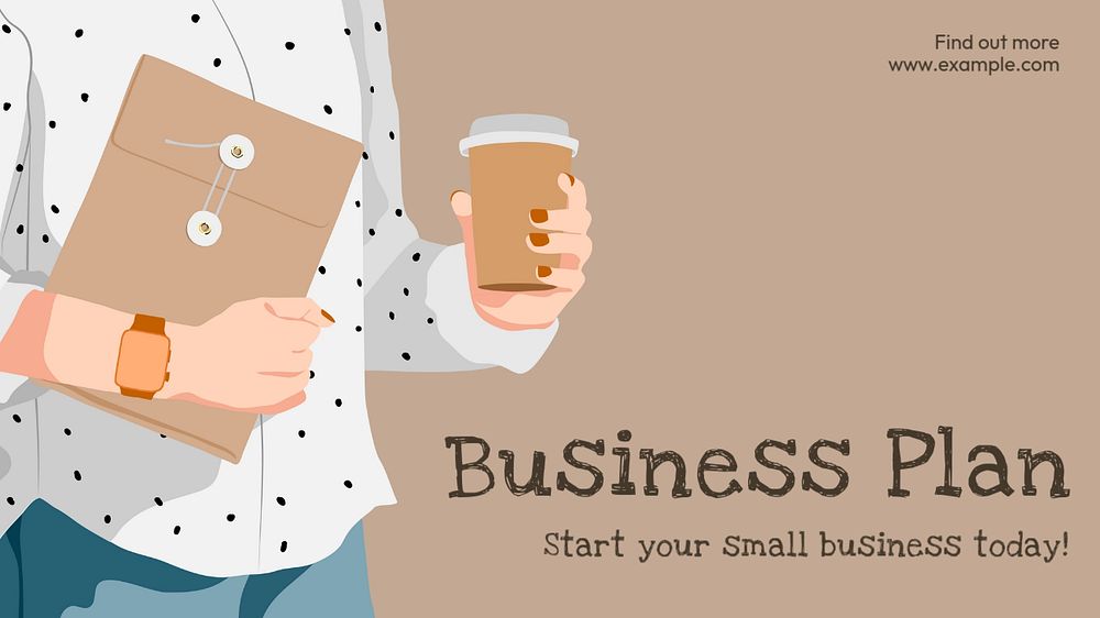 Business plan blog banner template, editable text