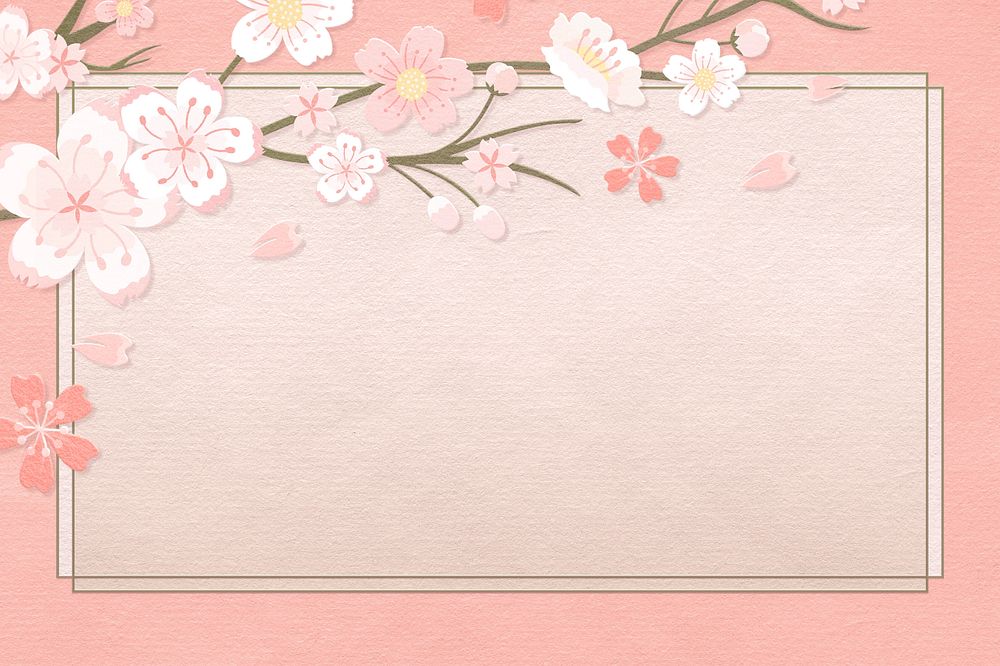 Pastel flower editable design, rectangle frame on simple background