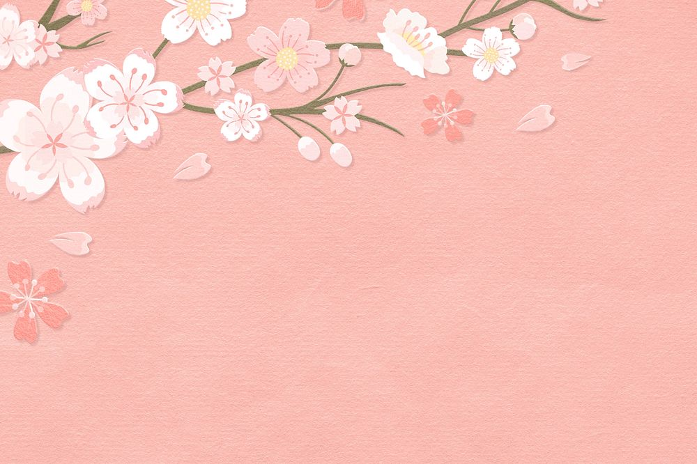 Flower background with peach paper, editable design