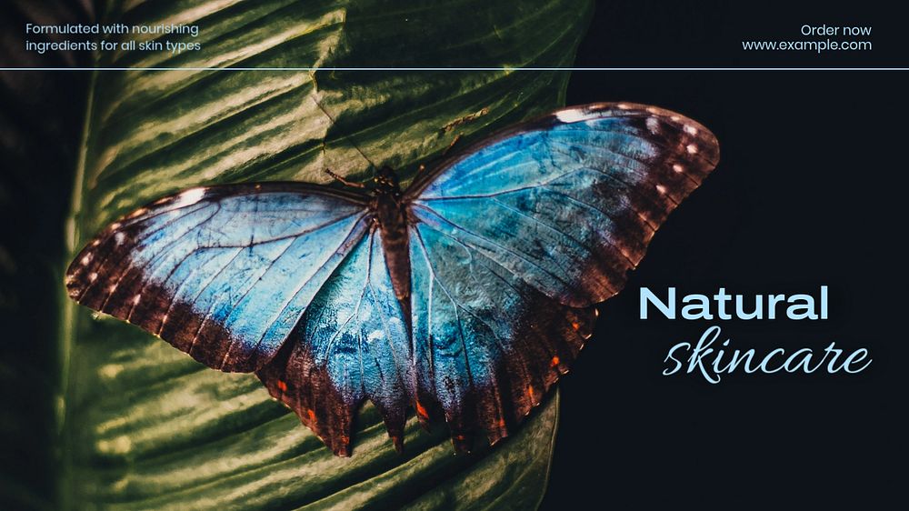 Natural skincare blog banner template, editable text