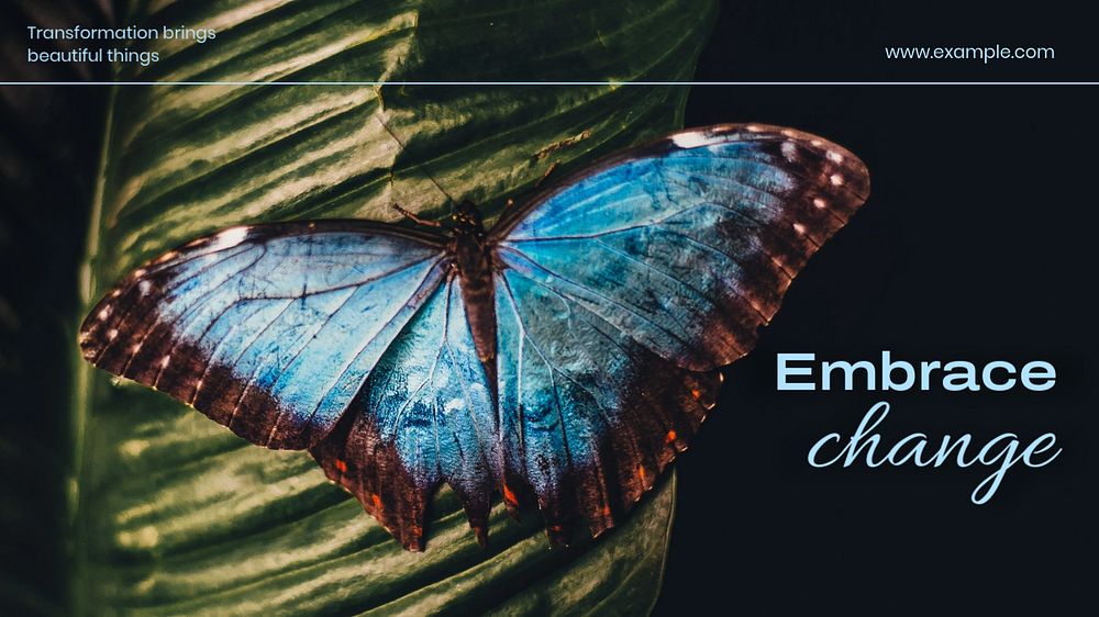 Embrace change blog banner template, editable text