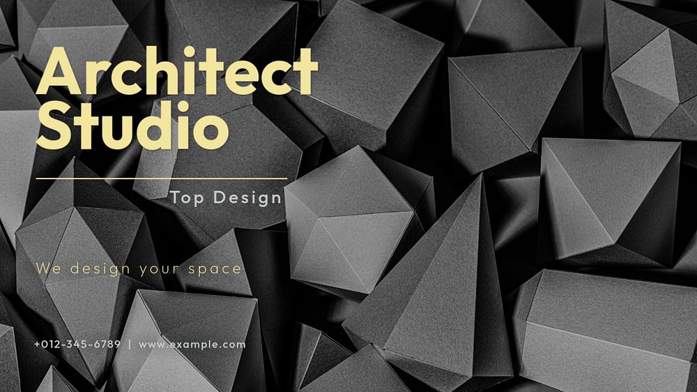 Architect studio blog banner template, editable text