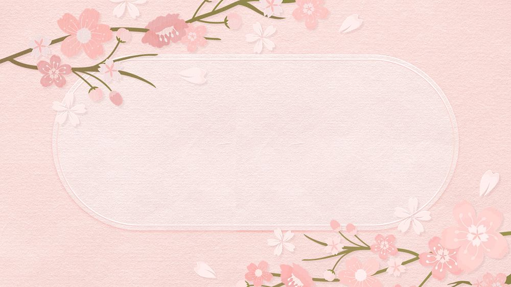 Pink flower desktop wallpaper, editable design, textured background