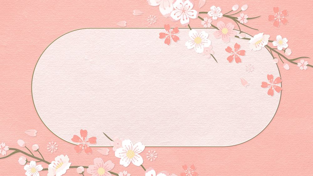 Flower desktop wallpaper, peach background, editable design