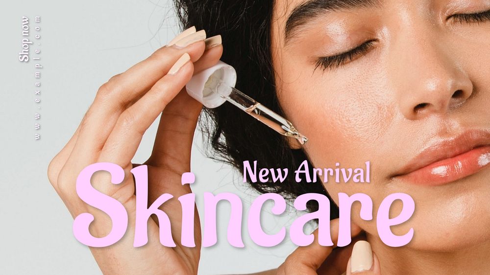 Skincare blog banner template, editable text