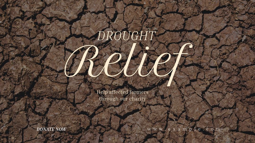 Drought relief blog banner template, editable text