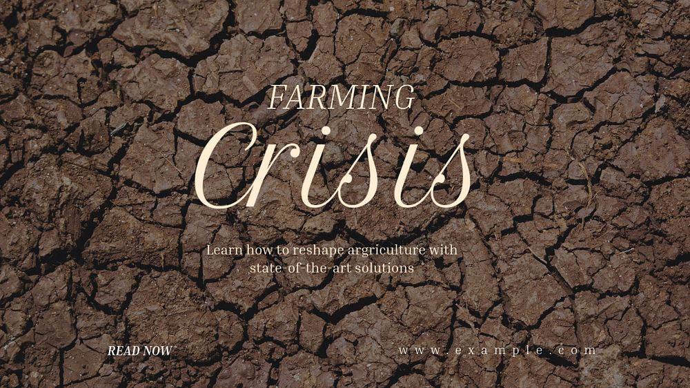 Farming crisis blog banner template, editable text