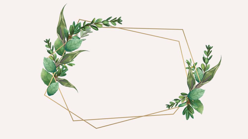 Plant frame, earth tone desktop wallpaper, editable design