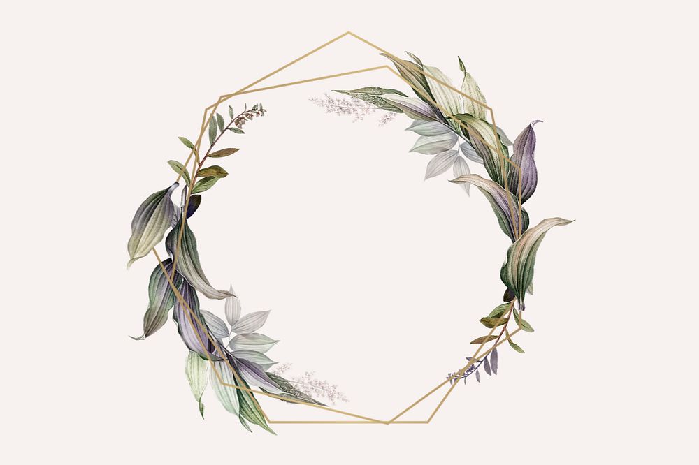 Plant vintage border, pastel background, editable design