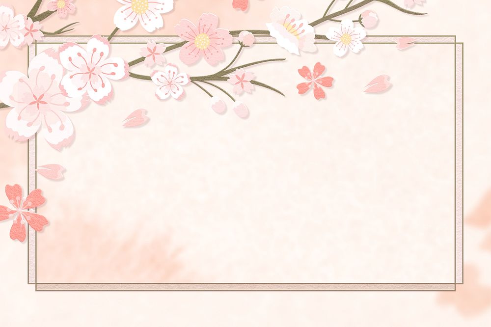 Pastel flower, frame on pink background, editable design