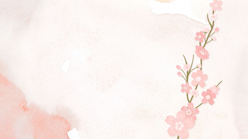 Pink desktop wallpaper, paper background with editable design