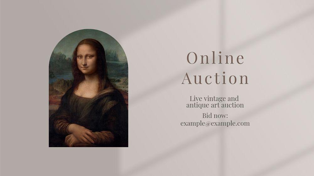 Online auction   blog banner template, editable text