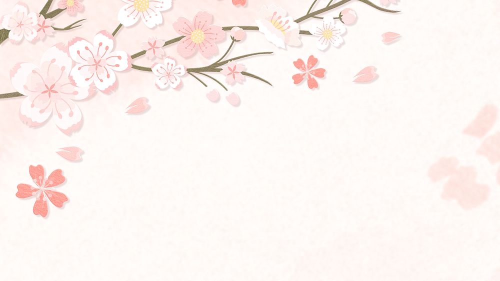 Pastel flower desktop wallpaper, editable design