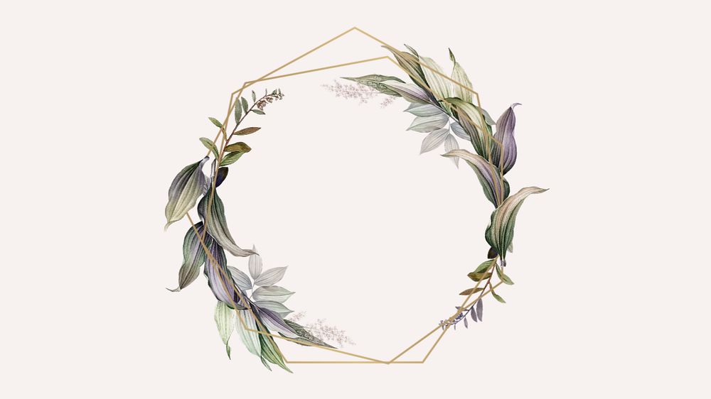 Vintage plant frame desktop wallpaper, editable design