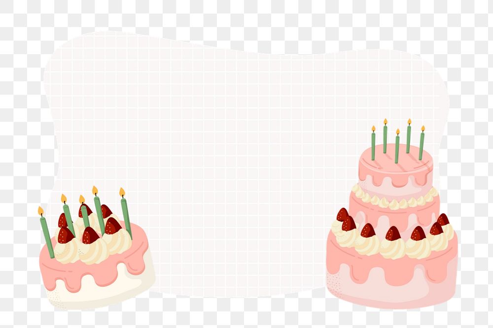 PNG birthday cake notepaper transparent background editable design