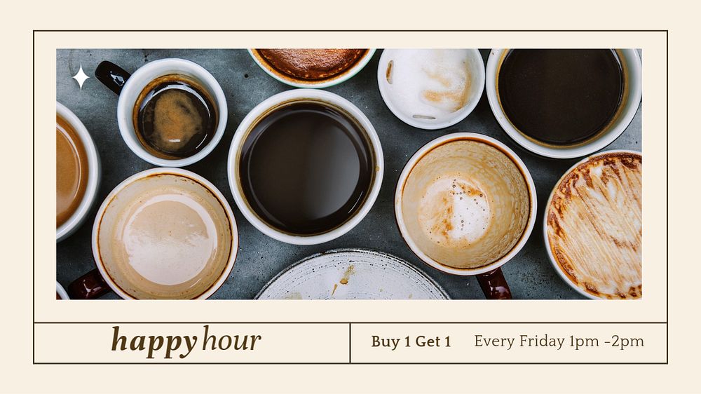 Happy hour   blog banner template, editable text