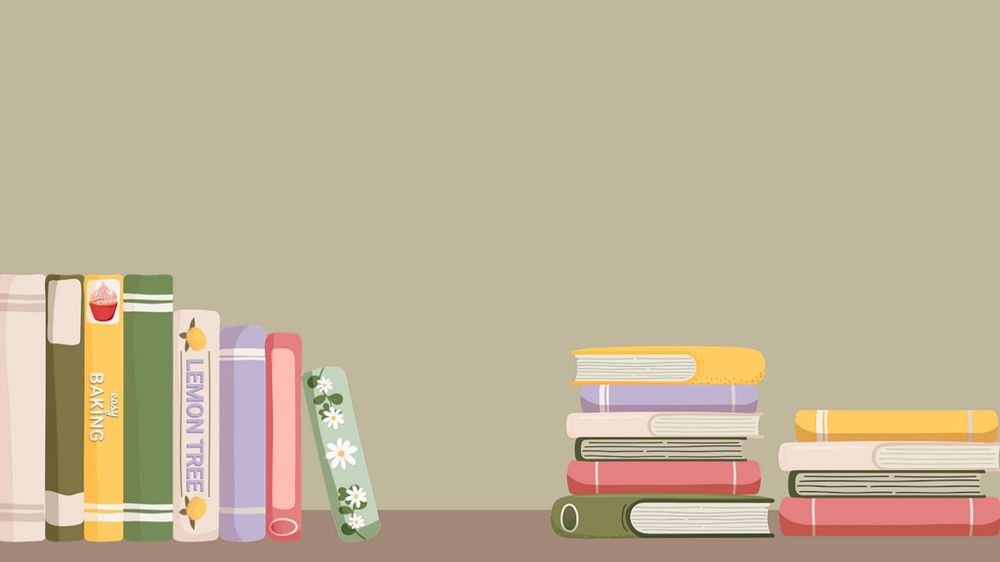 Colorful book desktop wallpaper editable design