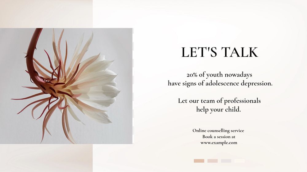 Online counseling   blog banner template, editable text