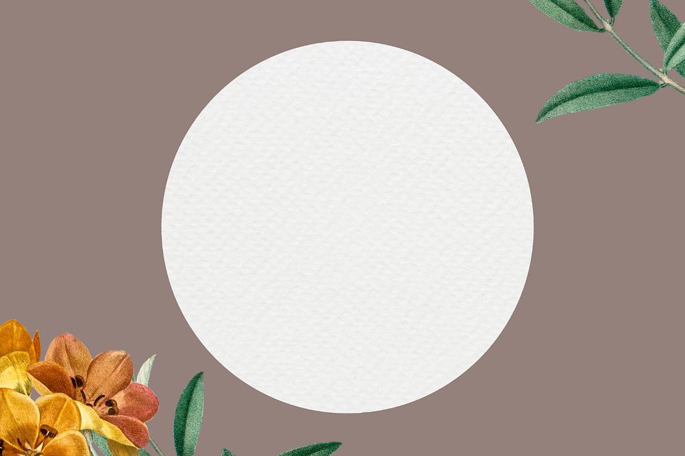 Floral frame background, editable brown design