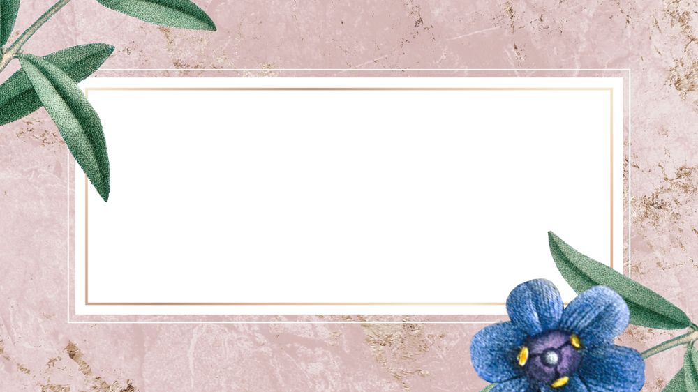 Floral frame desktop wallpaper, editable pink design