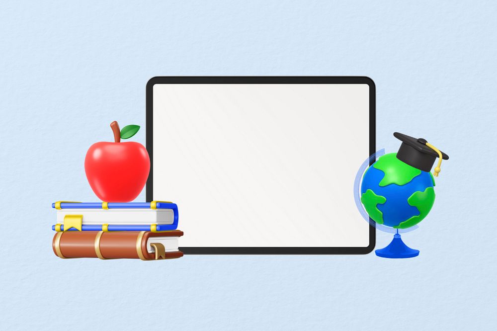 3D online education, element editable illustration