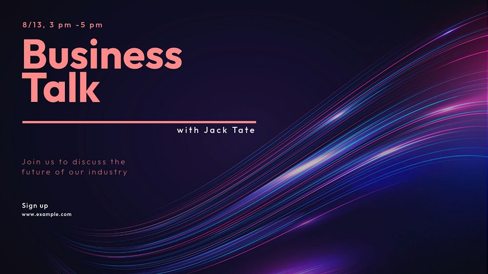 Business talk blog banner template, editable text