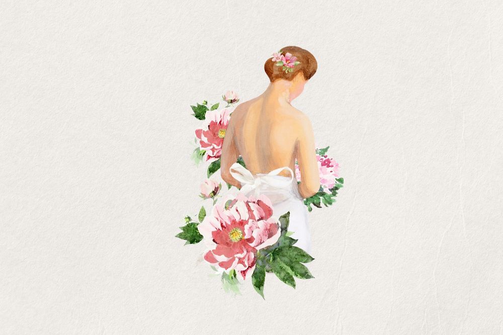 Watercolor bride, editable remix design