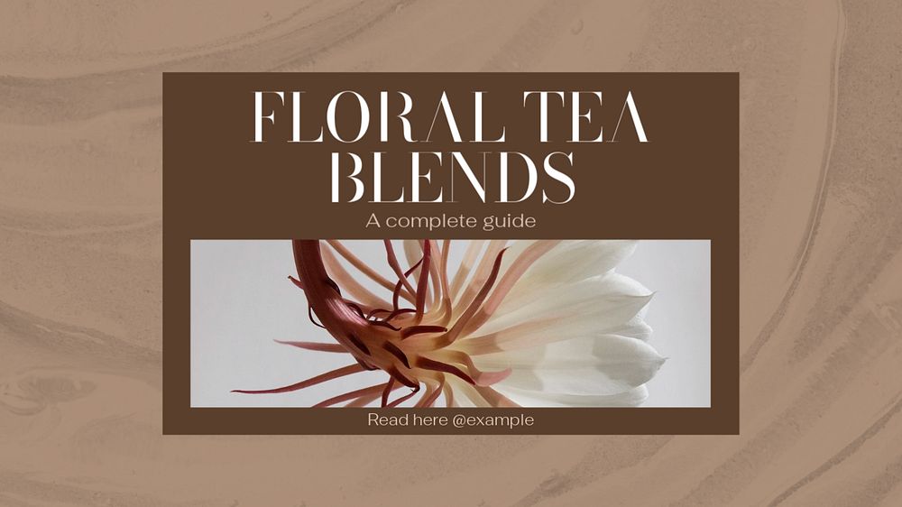 Floral tea blends blog banner template, editable text