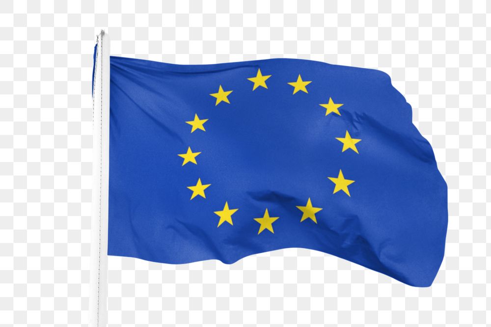 EU flag png mockup element, editable design