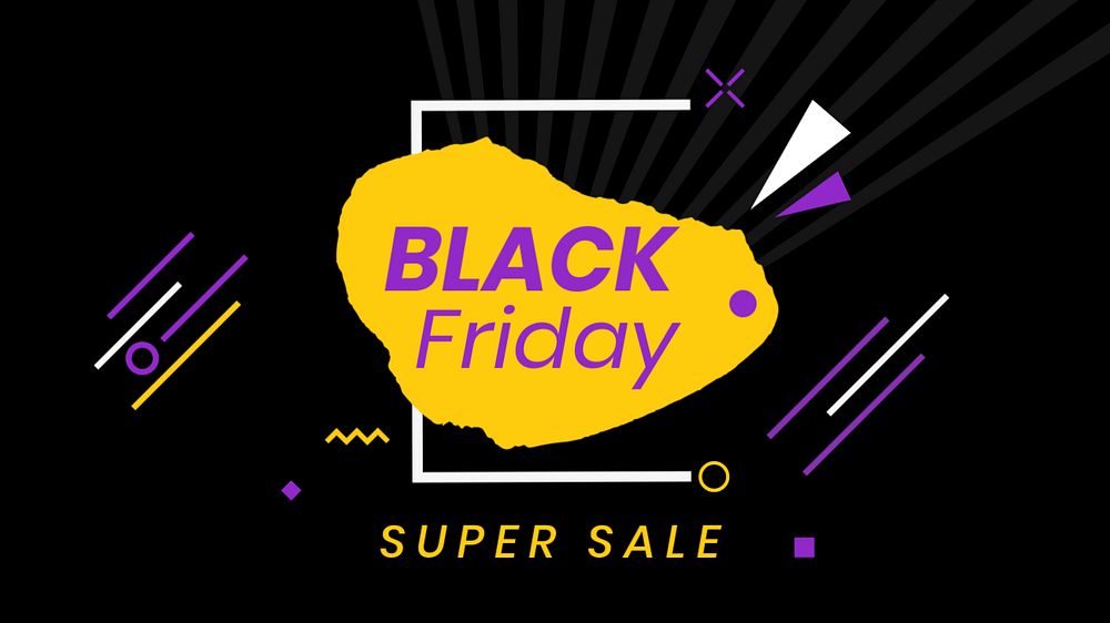 Black Friday presentation slide template, funky design, editable text