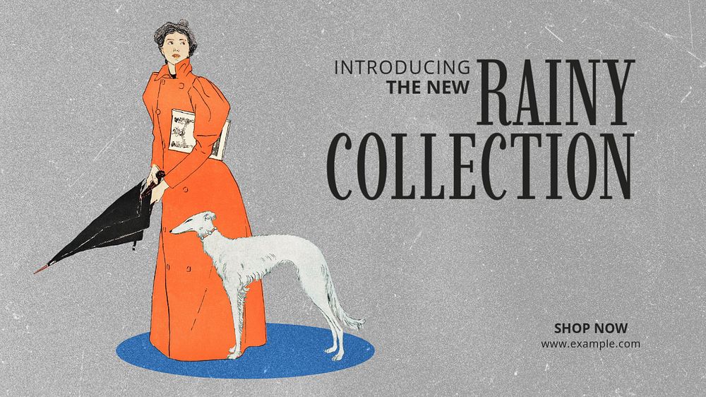 Vintage fashion blog banner template, Edward Penfield’s famous artwork, remixed by rawpixel.