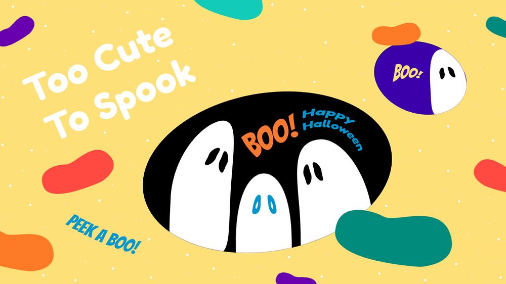 Cute halloween blog banner template, editable design