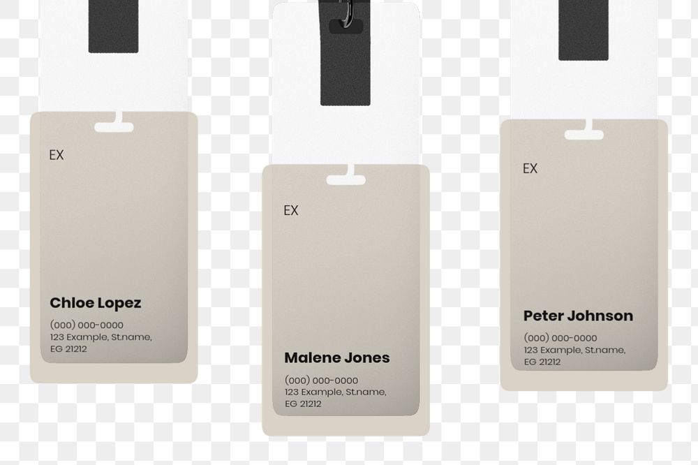 ID cards mockup, beige 3D rendering design 