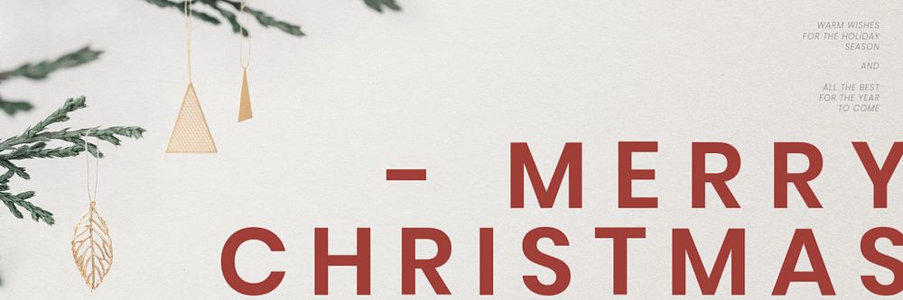 Merry Christmas Twitter header template, editable design