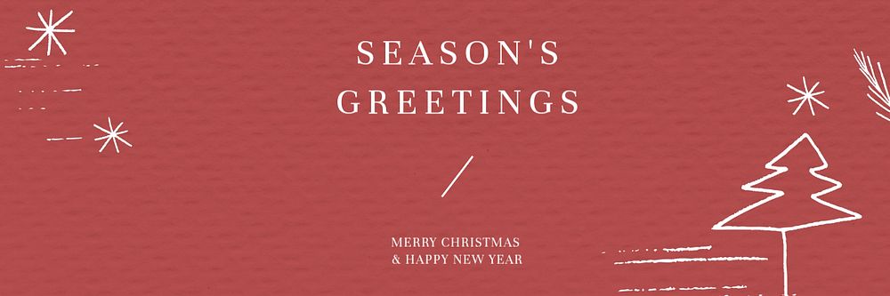 Season's greeting Twitter header template, editable design