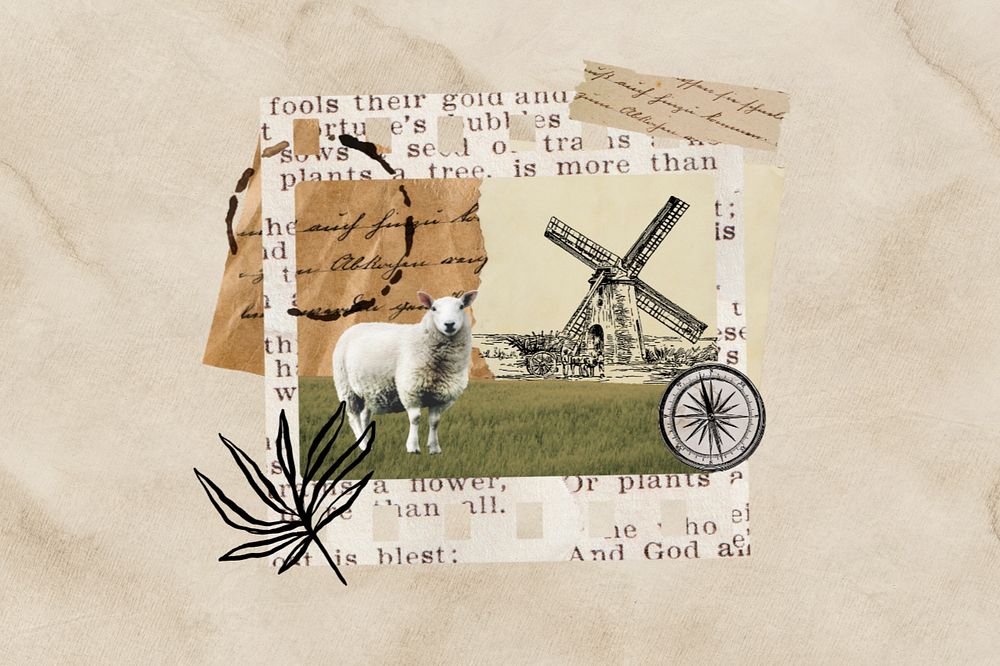 Netherlands travel collage background, Ephemera remix