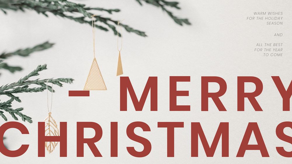 Christmas greeting blog banner template, editable design