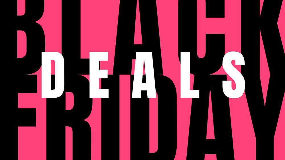 Black Friday presentation slide template, pink editable design