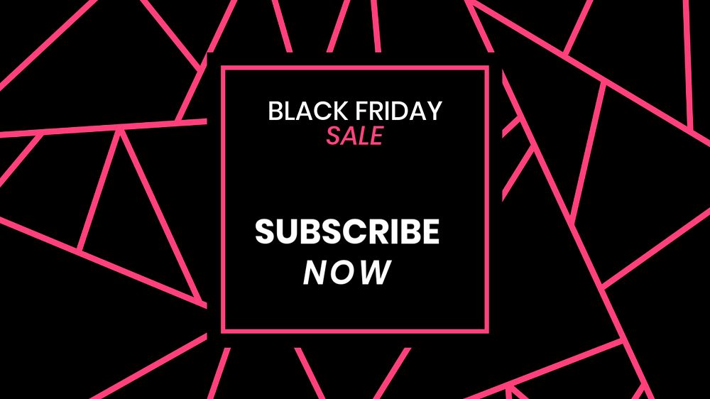 Black Friday blog banner template, pink geometric design, editable text